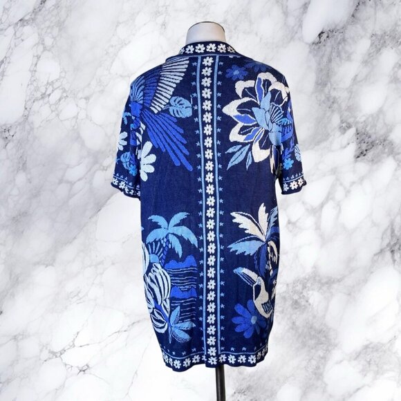 Farm Rio Blue Rio Tiles Lenzing™ Ecovero™ Viscose Knit Shirt - Picture 11 of 12